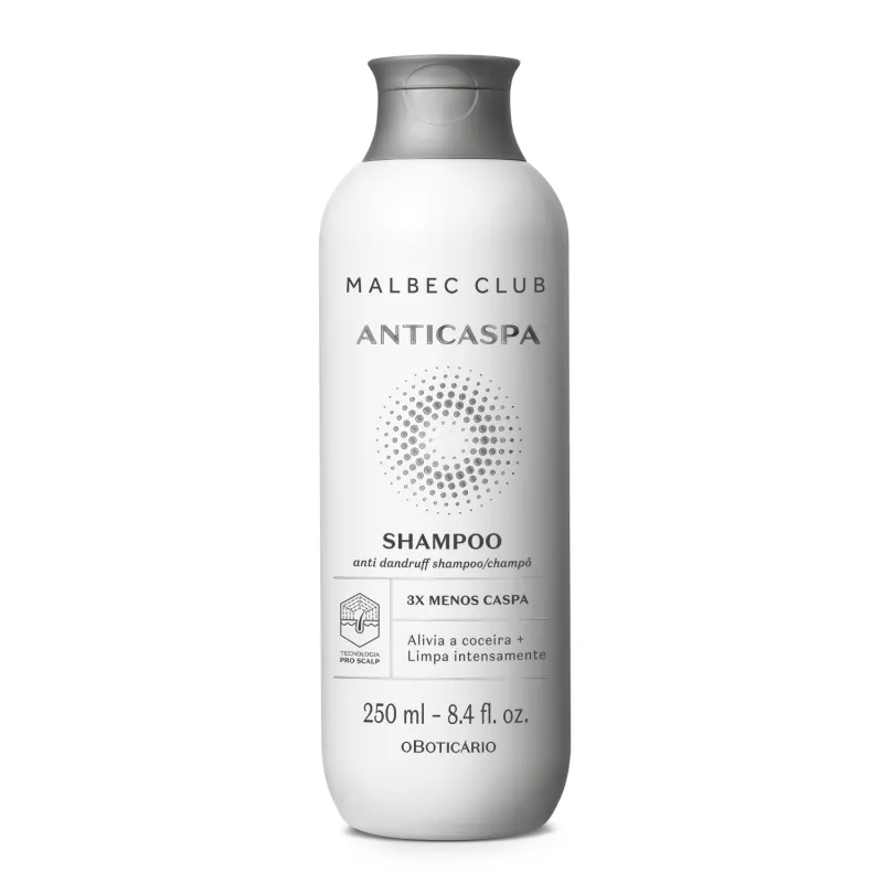 8 - Shampoo Anticaspa Malbec Club - O Boticário