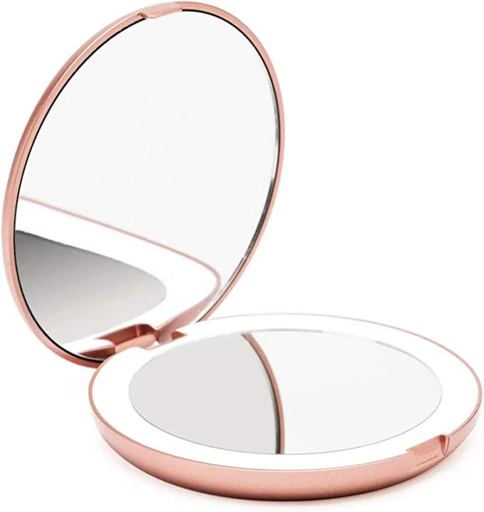 7 - Espelho de Maquiagem de Viagem Iluminado por LED - LIANLI