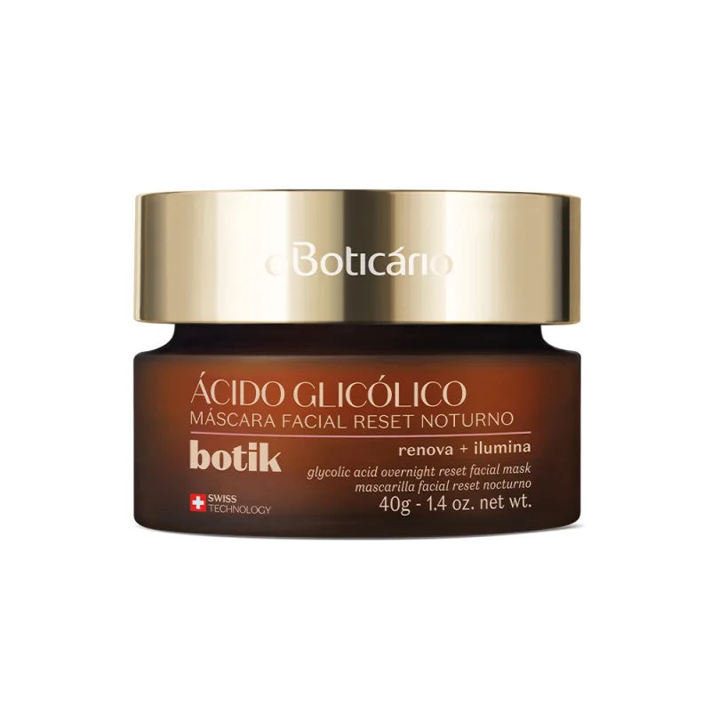 Máscara Facial Reset Noturno Ácido Glicólico Botik - O Boticário