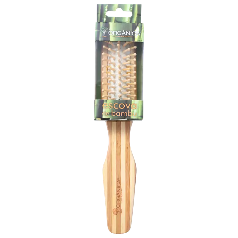 6 - Escova de Madeira Bambu Retangular - Orgânica 