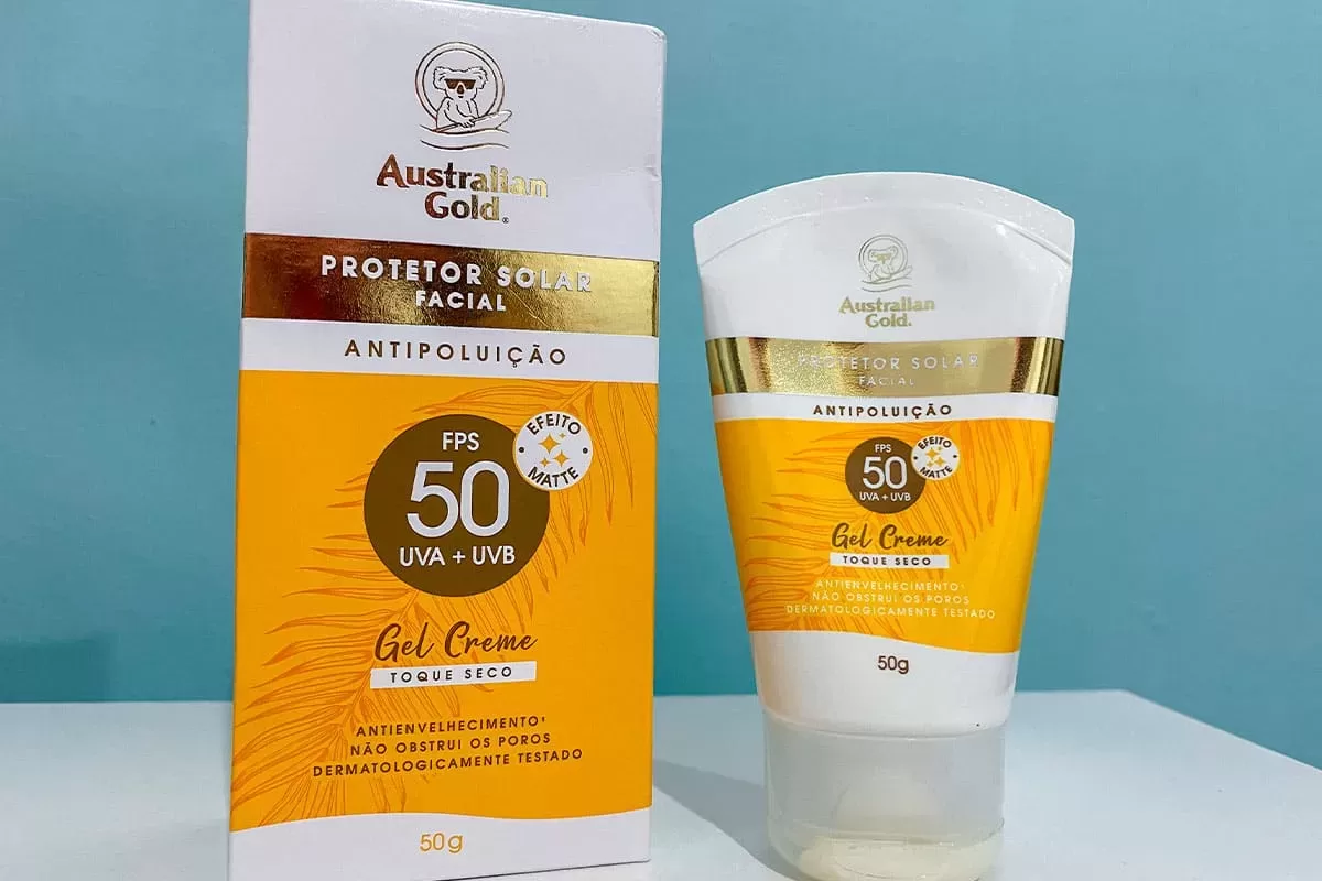 RESENHA: Protetor solar Facial Gel Creme Toque Seco FPS50 - Australian Gold