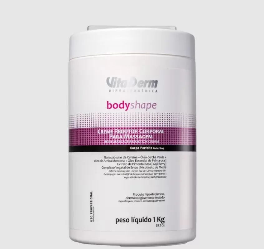 1- Body Shape Redutor Creme de Massagem Corporal - Vita Derm