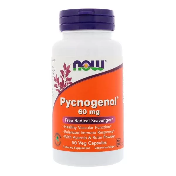 1- Pycnogenol 60mg (50 VCAPS) - Now Foods