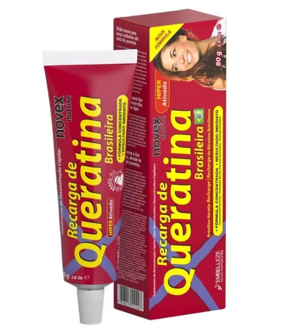 10- Tratamento Reconstrutor Recarga de Queratina Brasileira - Novex