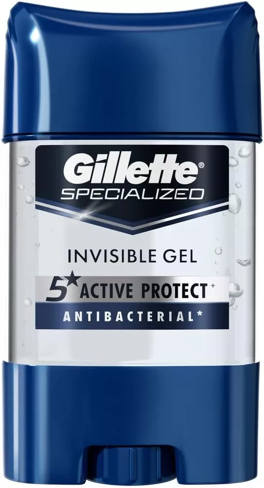 6 - Desodorante Gillette Specialized Invisible Gel 5 Active Protect Antibacterial - Gillette 