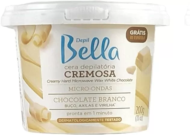 5- Cera Micro-Ondas Cremosa Chocolate Branco - Depil Bella